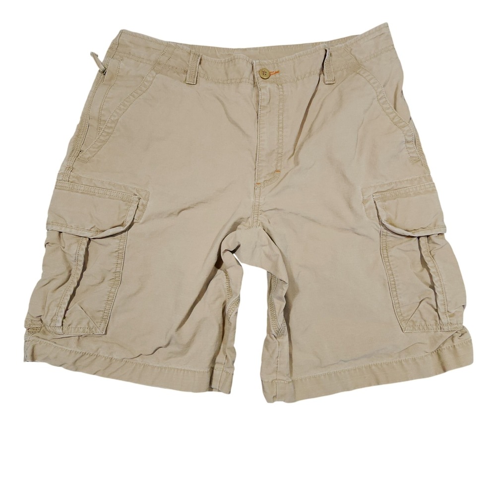 LL Bean Cargo Shorts 35W Men‎ Beige Ripstop Natural Fit Gorpcore Hiking 10" 21"